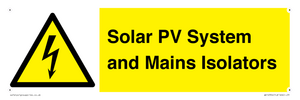 Solar PV System and Mains Isolators